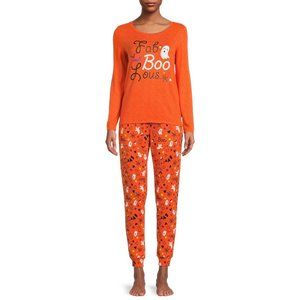 Womens Way to Celebrate HALLOWEEN Pajamas "FAB BOO LOUS" Joggers Size Large NWT